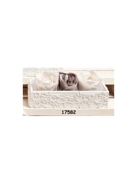 Tris saponi boccioli di rosa bicolor