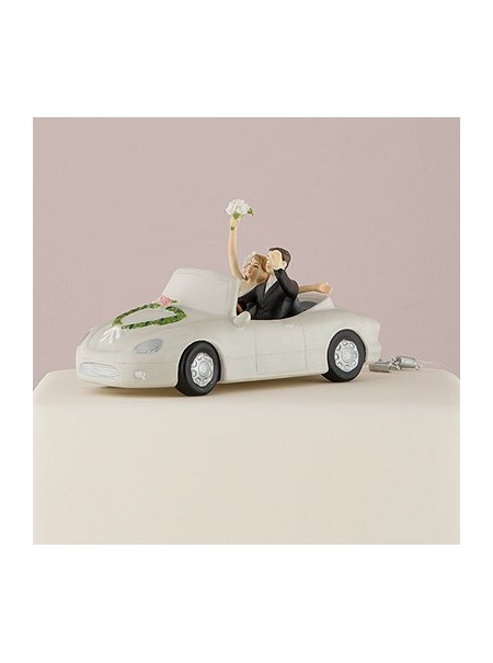 Cake topper "Sposi in auto"