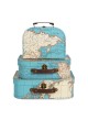 set di 3 valigie mappe vintage