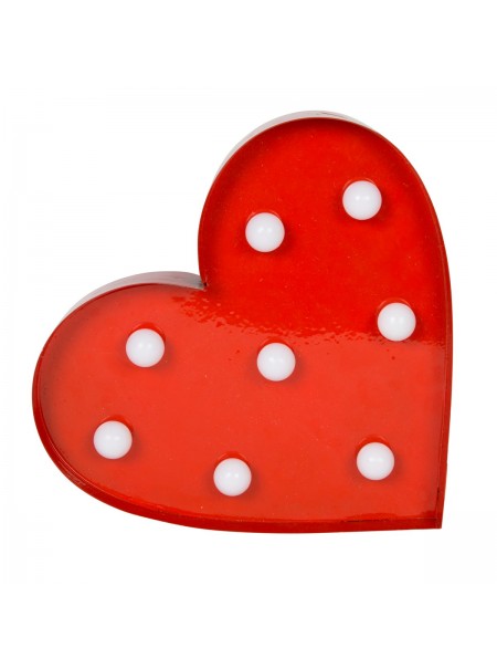 Cuore rosso a led da parete
