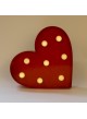 Cuore rosso a led da parete