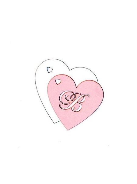 Tag cuore con incisione iniziale