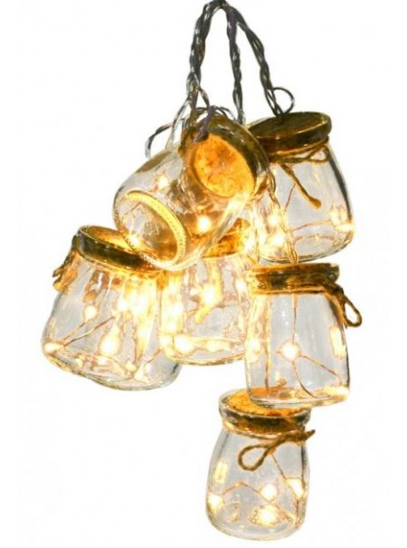 filo vasetti con led
