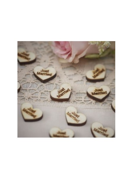 Coriandoli in legno "just married"