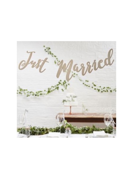 Festone just married legno