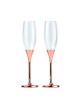 Bicchieri di Champagne in oro rosa con cristalli di strass