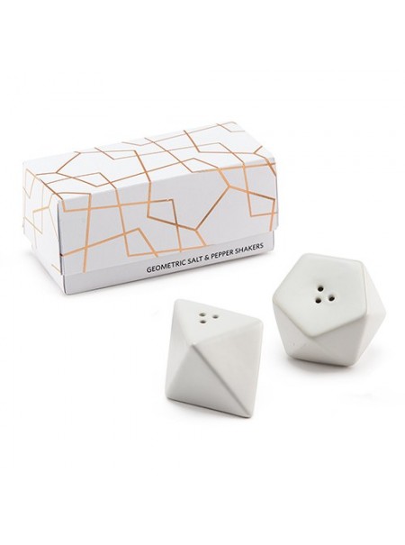 Set sale e pepe geometrico bianco