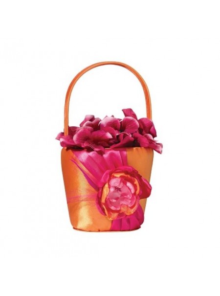 Cesto arancione e fucsia