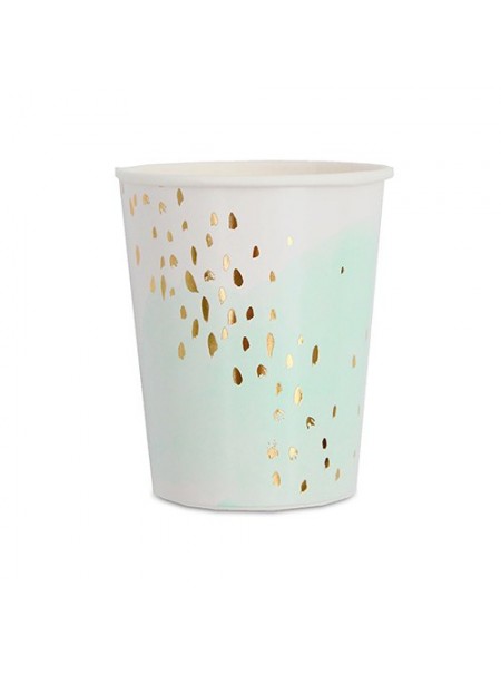 Bicchieri di carta blush and gold