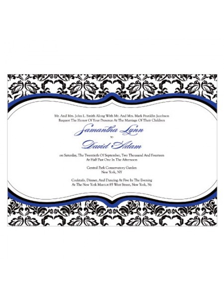 Love Bird Damask Invitation