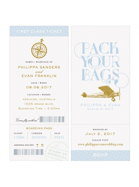Invito di stile d'imbarco viaggio vintage con RSVP