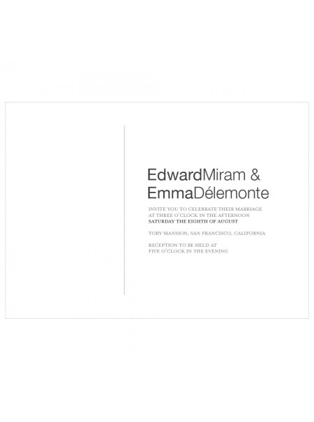 Monogram Simplicity Invitation - Open Area for Embossing / Stamping