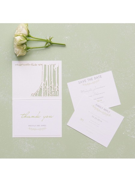 Woodland Graziose carte accessori in rilievo laser con personalizzazione