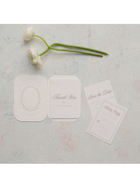 Schede accessori con goffratura laser di perle e pizzo con personalizzazione