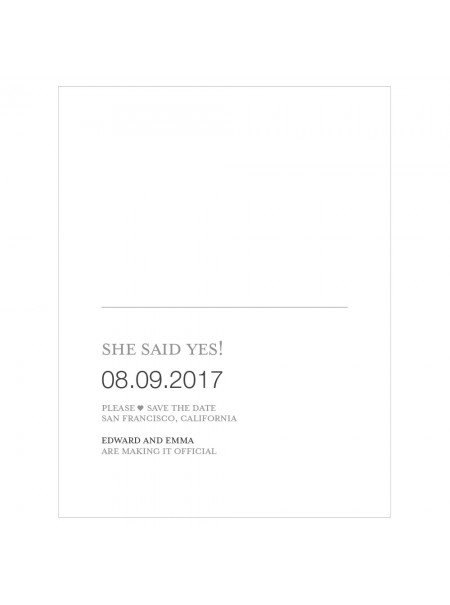 Monogramma Semplicità Salva la data card - Area aperta per goffratura / timbratura