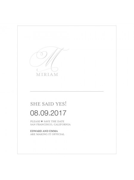 Monogramma Semplicità Salva la scheda data - Elegante