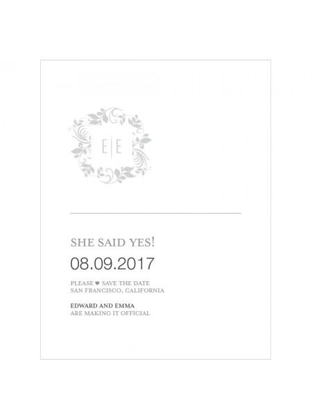 Monogramma Semplicità Salva la scheda data - Corona botanica