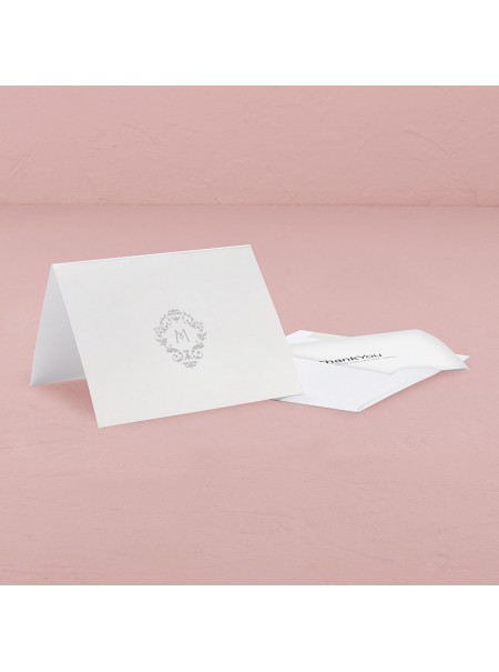 Monogramma Semplicità Biglietto di ringraziamento con piega - Filigrana classica