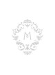 Monogramma Semplicità Biglietto di ringraziamento con piega - Filigrana classica