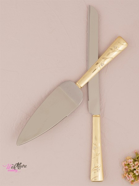 set taglio torta Venezia oro