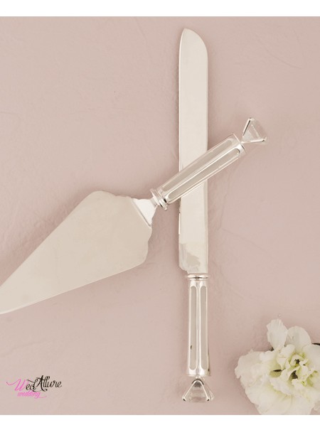 set taglio torta diamante