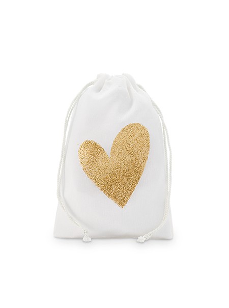 Sacchetto cuore oro grande
